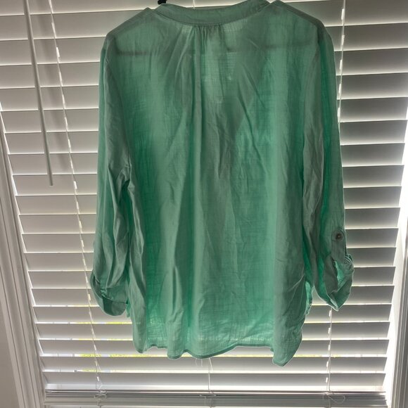 Soft Green Linen Blend Blouse PXL - Picture 7 of 13